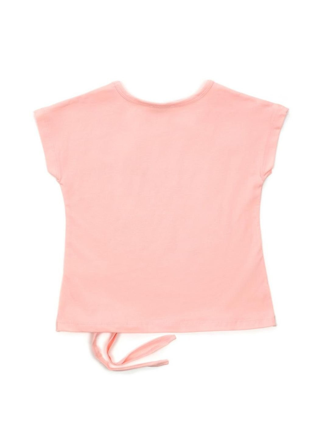 Персиковая летняя футболка детская "street style" (14309-116g-peach) Breeze