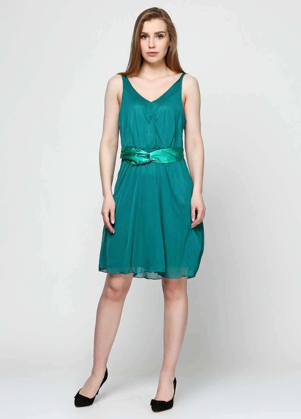 Зеленое кэжуал платье Even & Odd однотонное