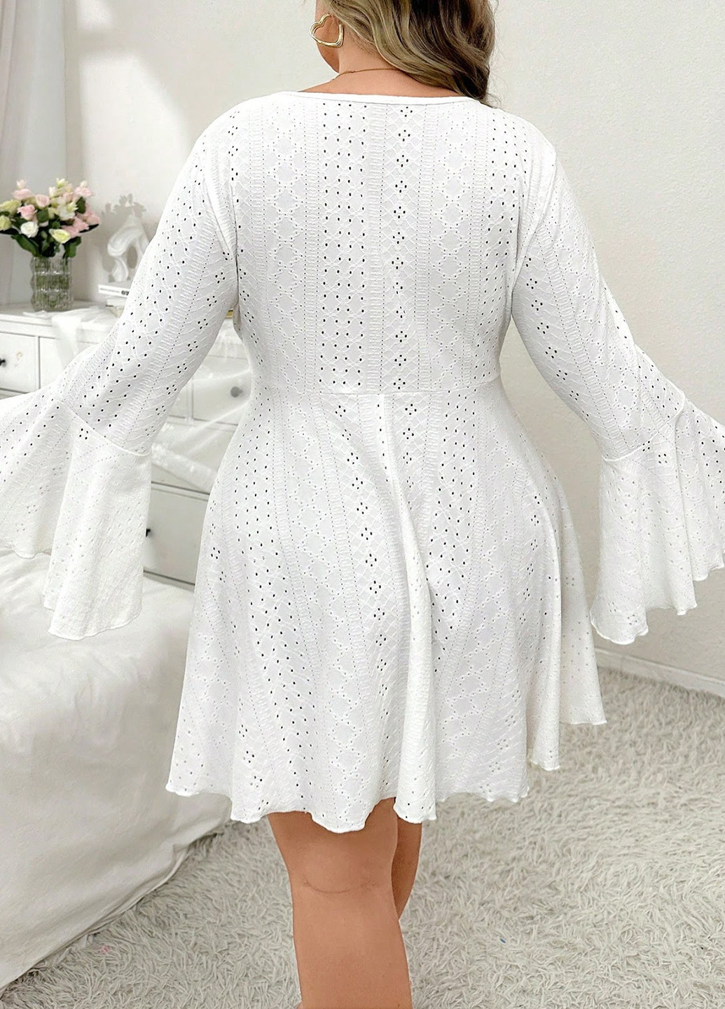 Білий домашній сукня кльош SHEIN однотонна