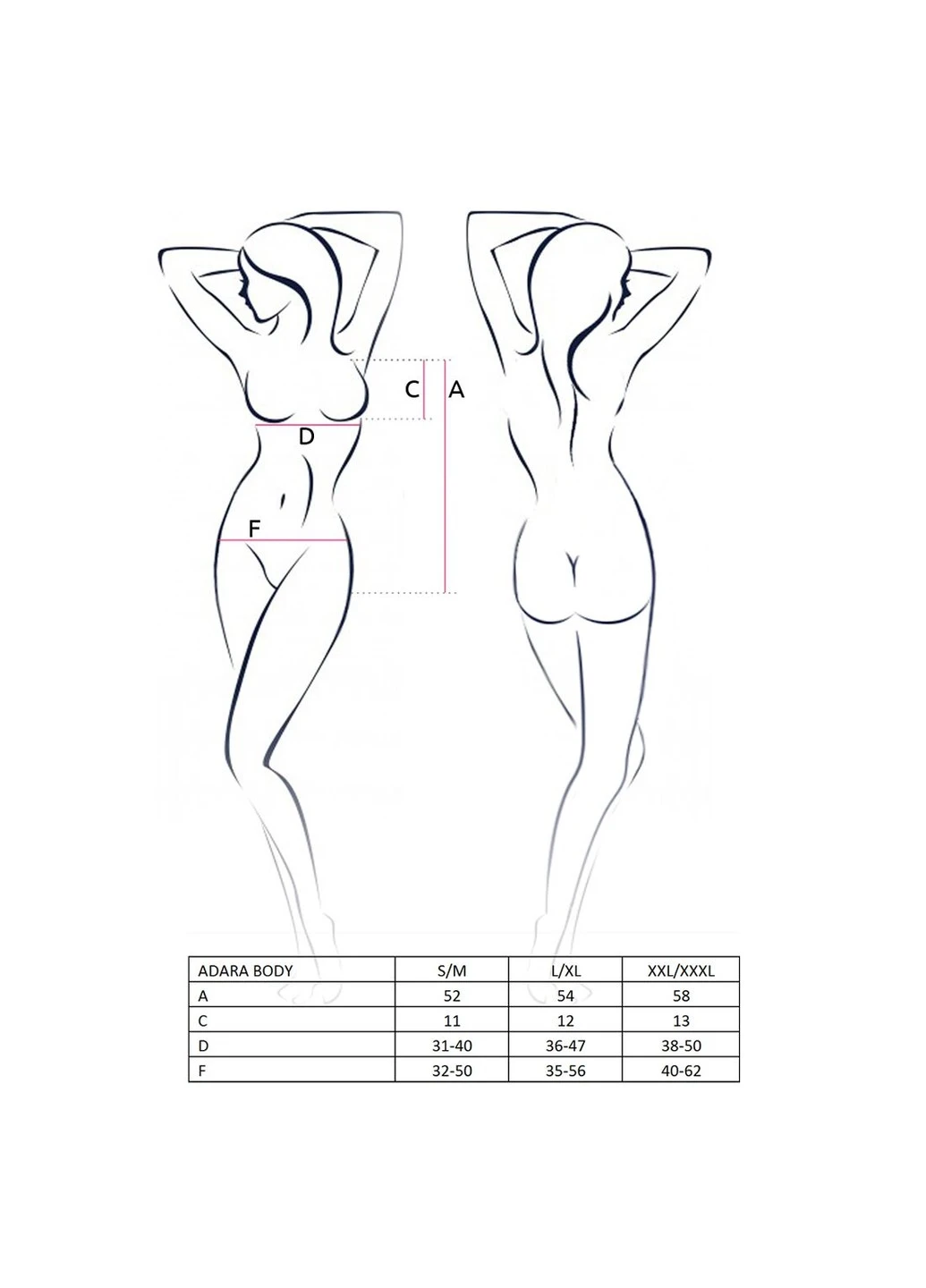 Боди монокини ADARA BODY black L/XL Passion (255457861)