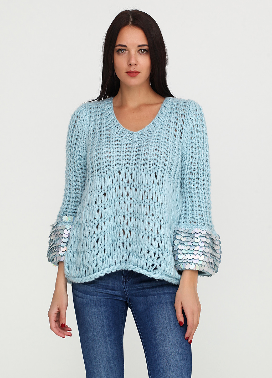 Блакитний демісезонний пуловер пуловер Ds Fashion