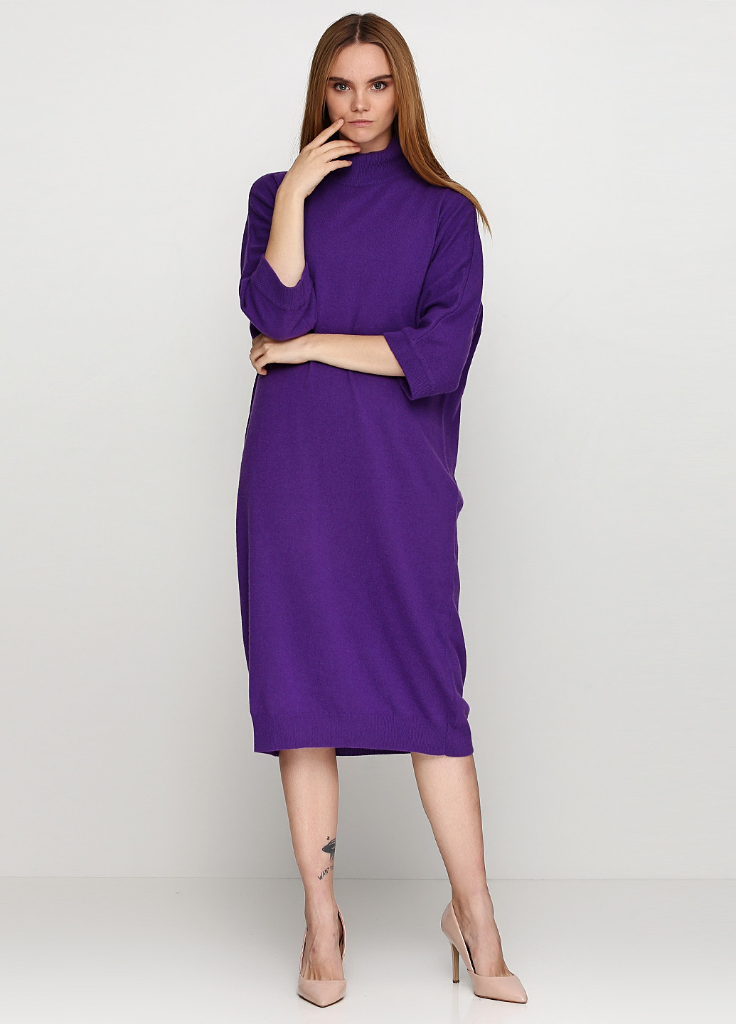 Фиолетовое кэжуал платье Kontatto однотонное