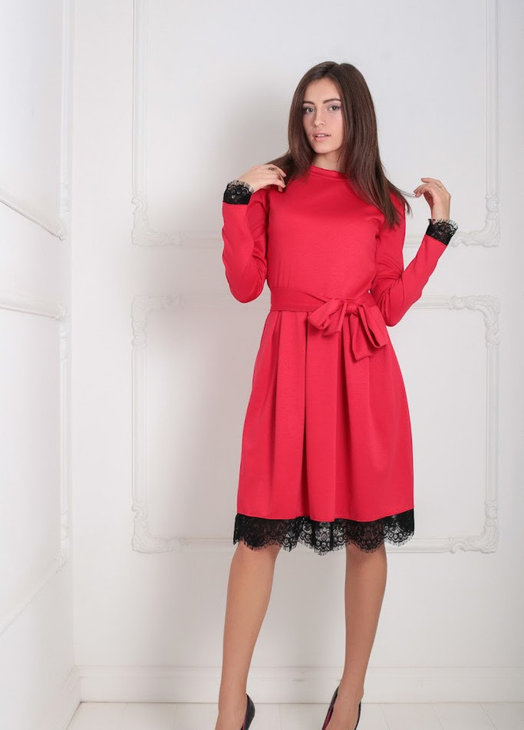 Червона кежуал жіноче плаття подіум kallagis Podium однотонна