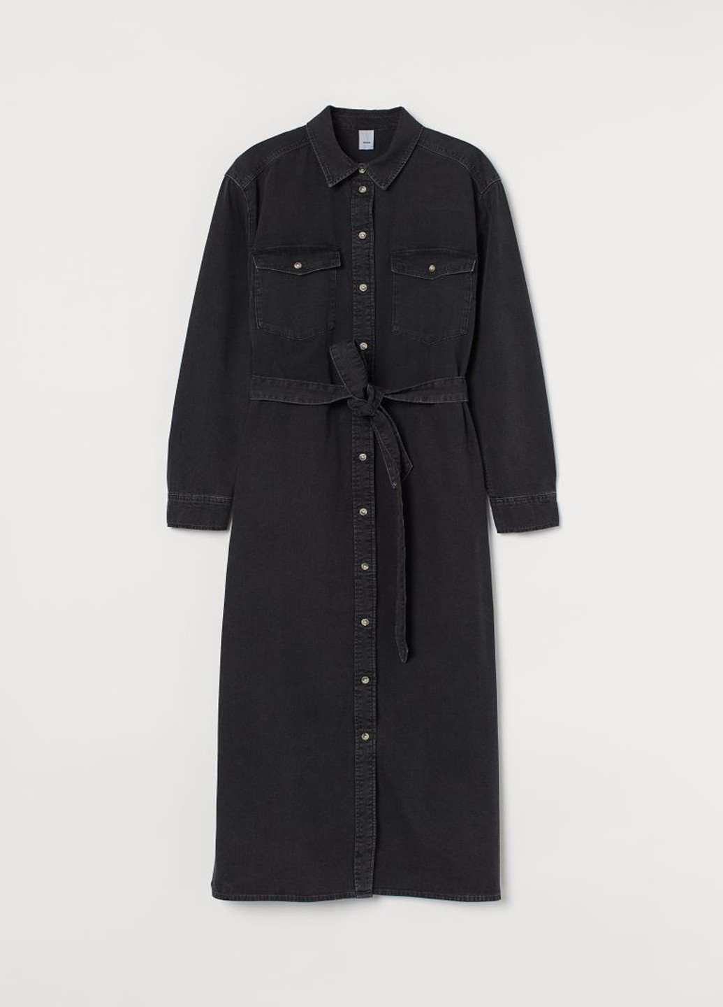 Черное джинсовое платье H&M однотонное