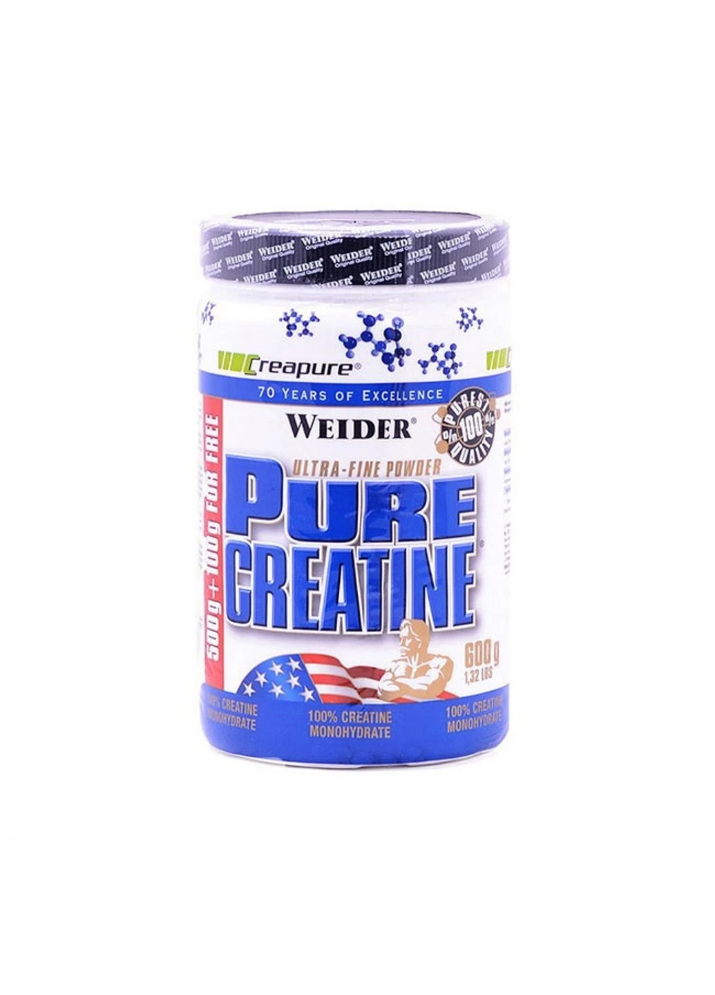 Креатин моногідрат Pure Creatine (600 г) Вейдер unflavored Weider (255279665)