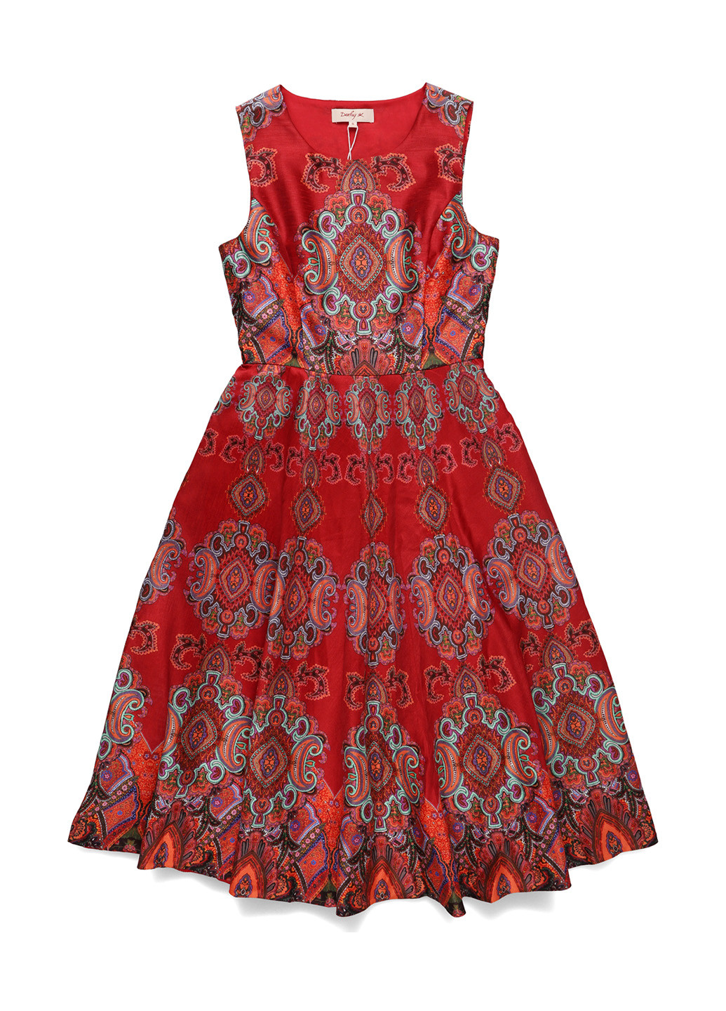 Бордова кежуал сукня кльош Derhy з орнаментом