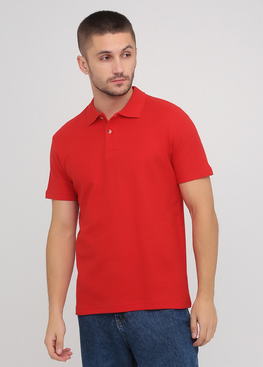 Красная футболка-мужское хлопковое поло с коротким рукавом для мужчин Stedman однотонная