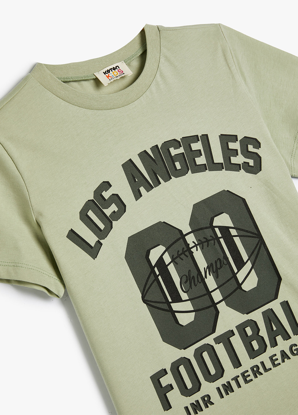 Серо-зеленая летняя футболка KOTON