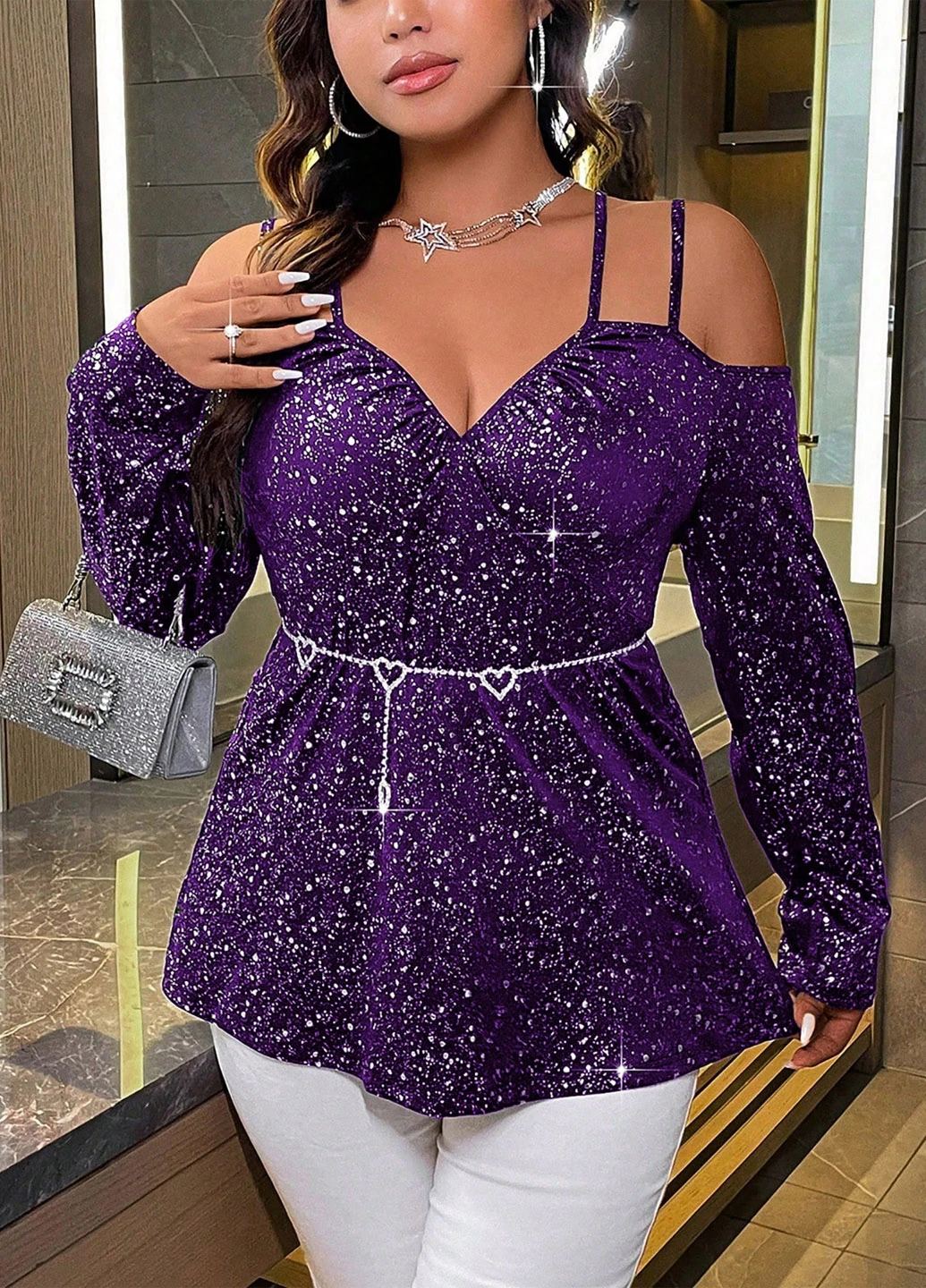 Фіолетова блуза SHEIN