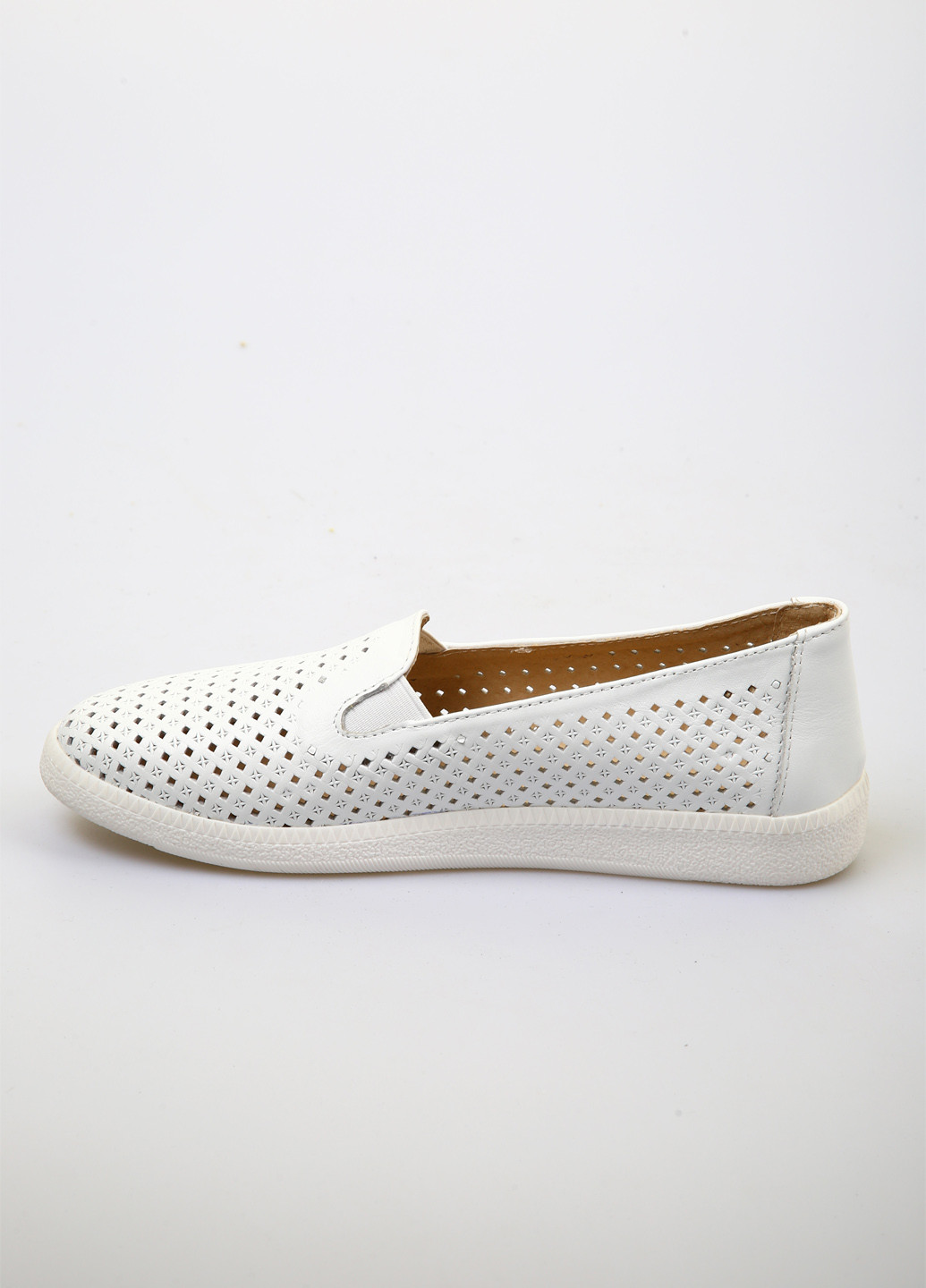 Белые слипоны No Brand с перфорацией однотонные