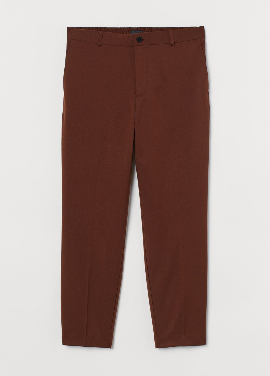 Коричневые кэжуал демисезонные зауженные, укороченные брюки H&M