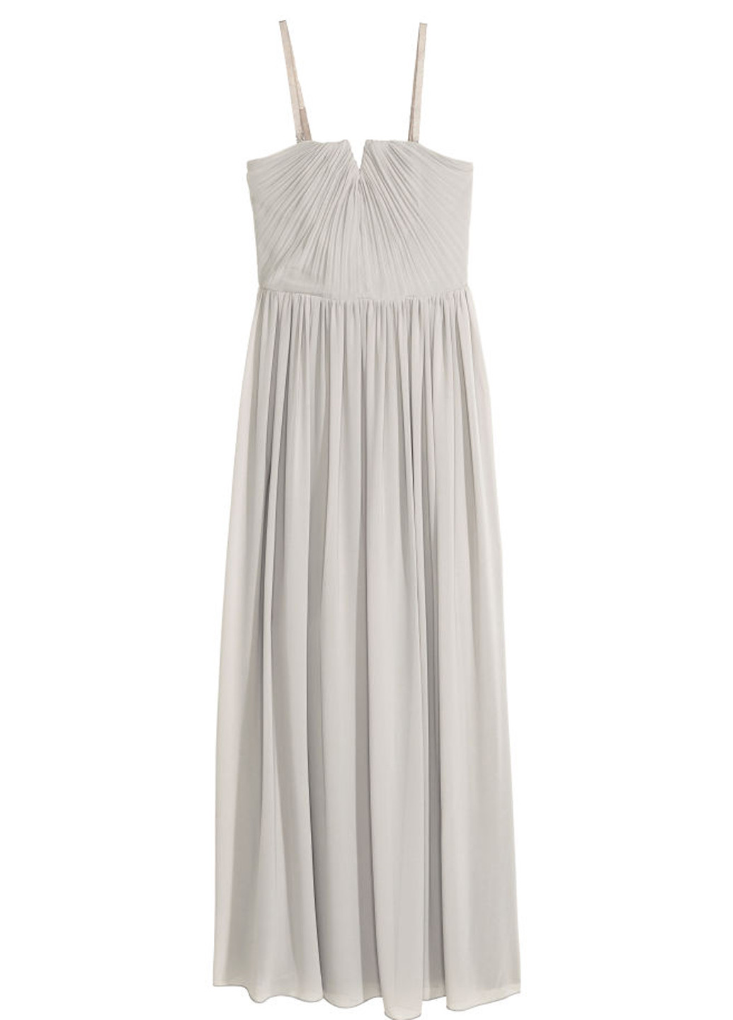 Светло-серое коктейльное платье в стиле ампир H&M однотонное
