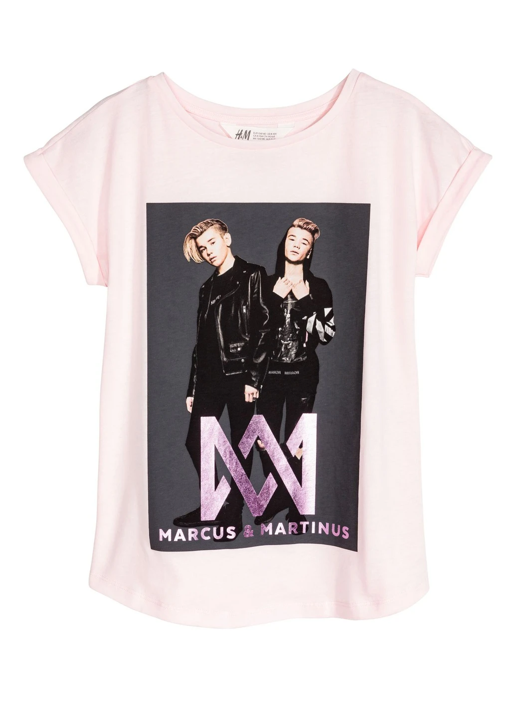 Розовая летняя футболка H&M