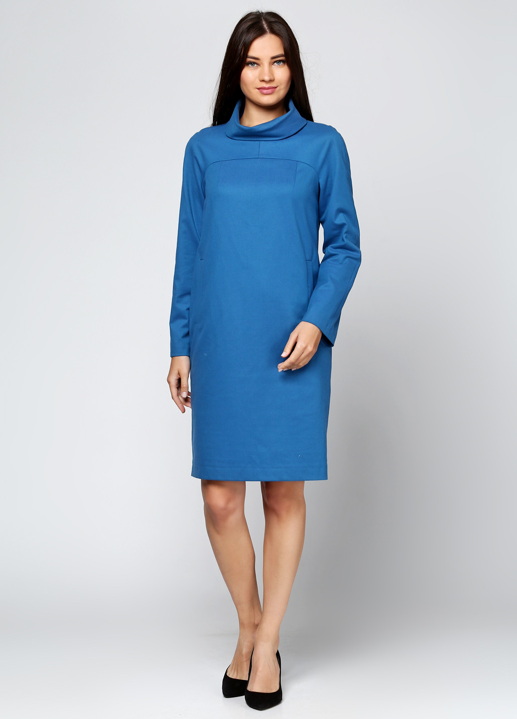 Светло-синее кэжуал платье короткое Natali Bolgar однотонное