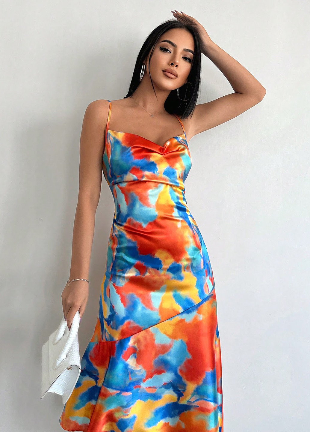 Комбінована коктейльна, кежуал сукня сукня-комбінація SHEIN тай-дай