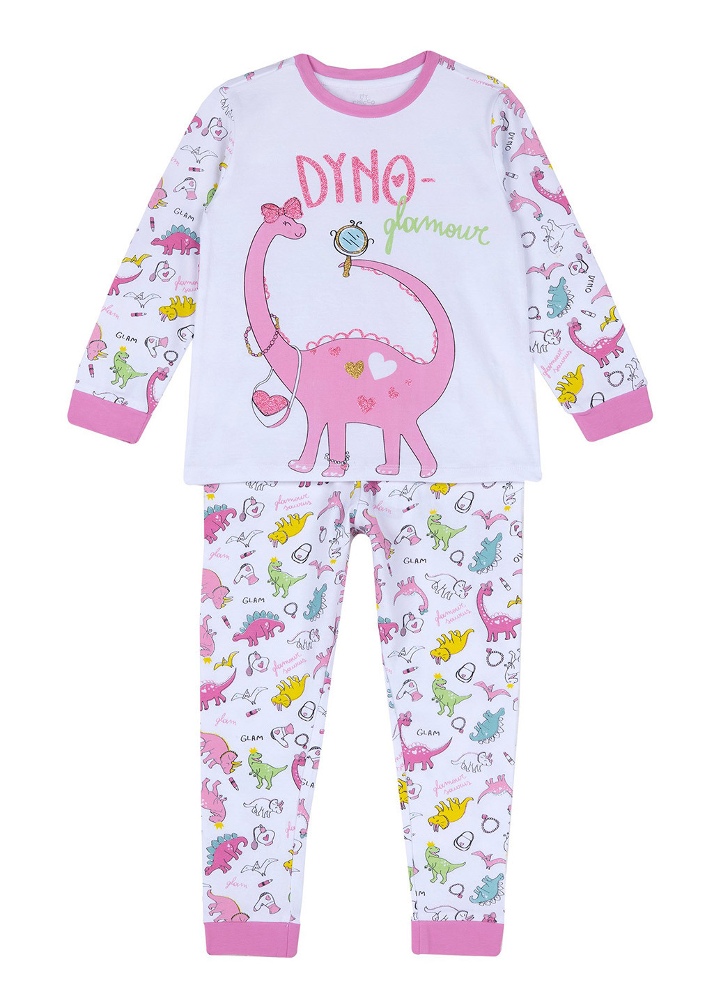 Розовая всесезон пижама (лонгслив, брюки) лонгслив + брюки Chicco