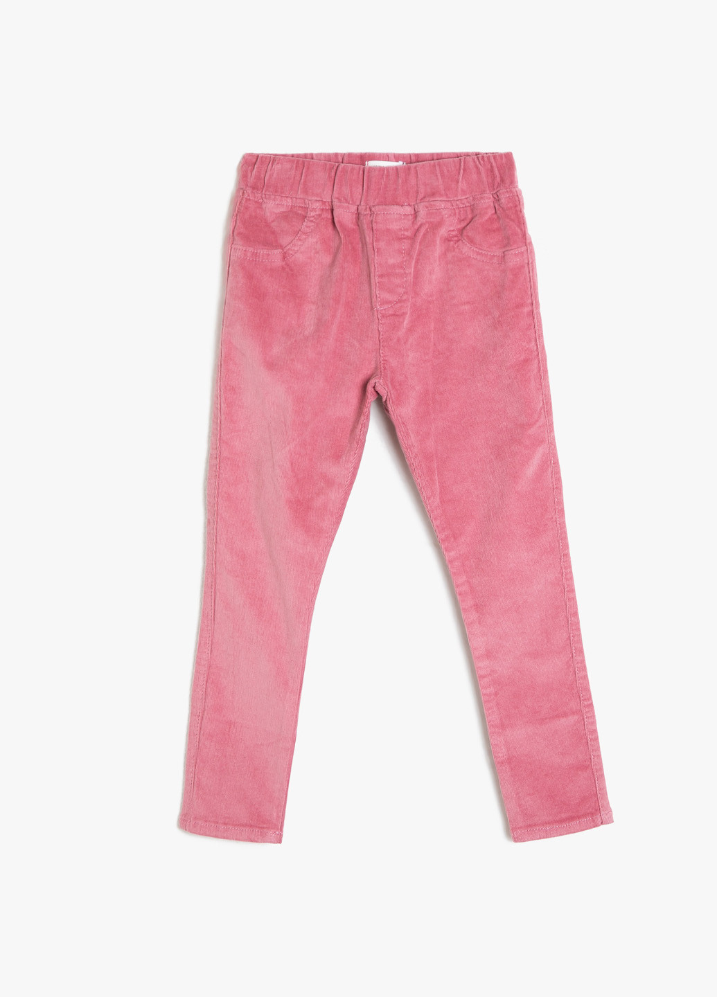 Джеггінси KOTON однотонні темно-рожеві джинсові бавовна, велюр