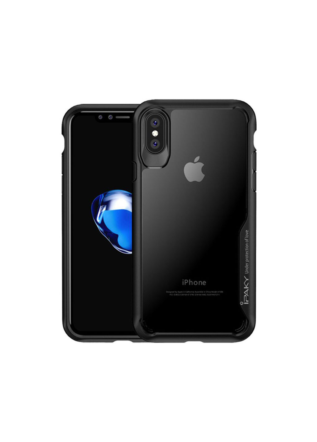 Чехол Cucoloris Series/TPU Frame Anti-Scratch PC Case iPhone XS Black iPaky (243659683)