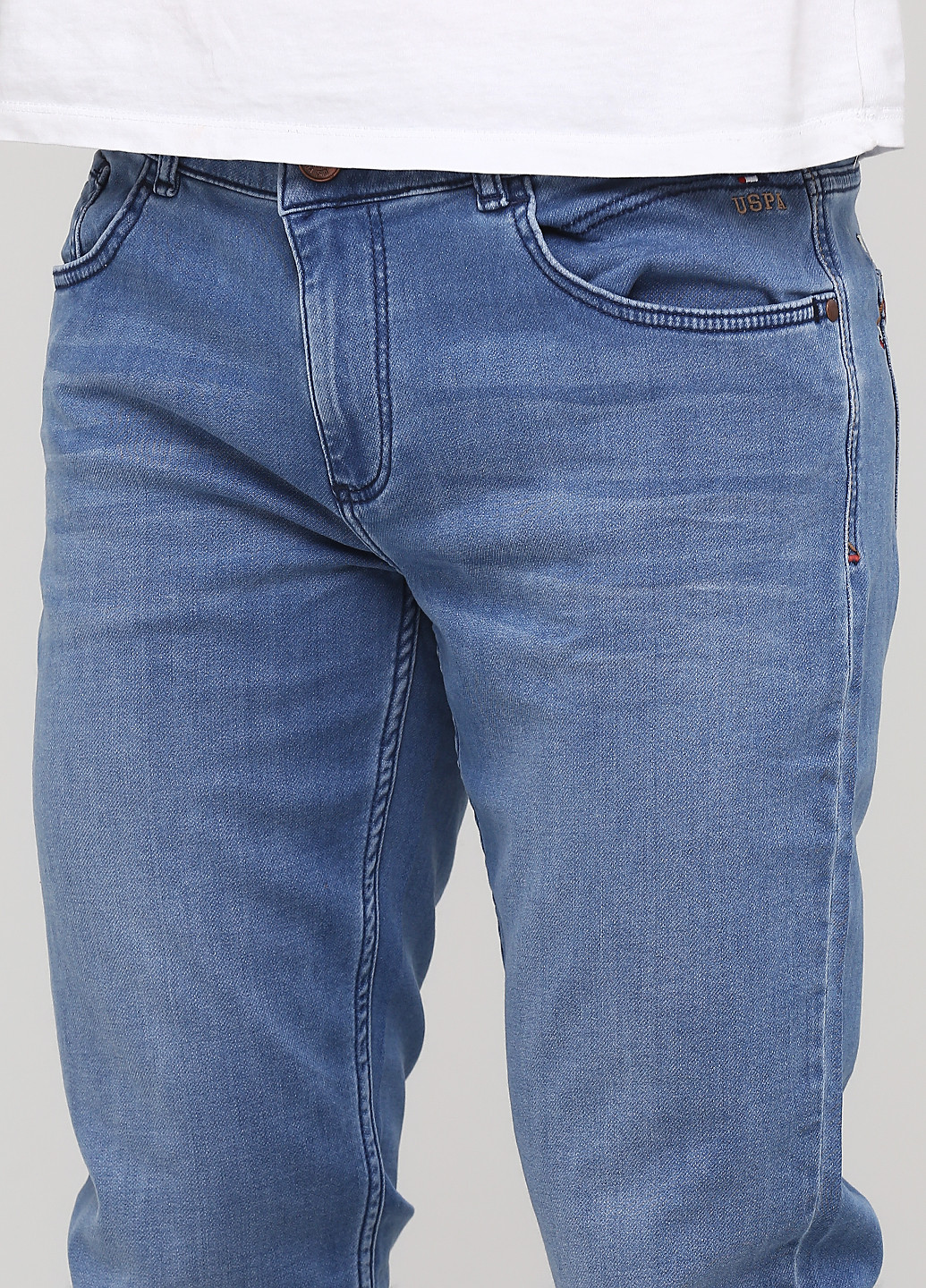 Светло-синие демисезонные зауженные джинсы U.S. Polo Assn.