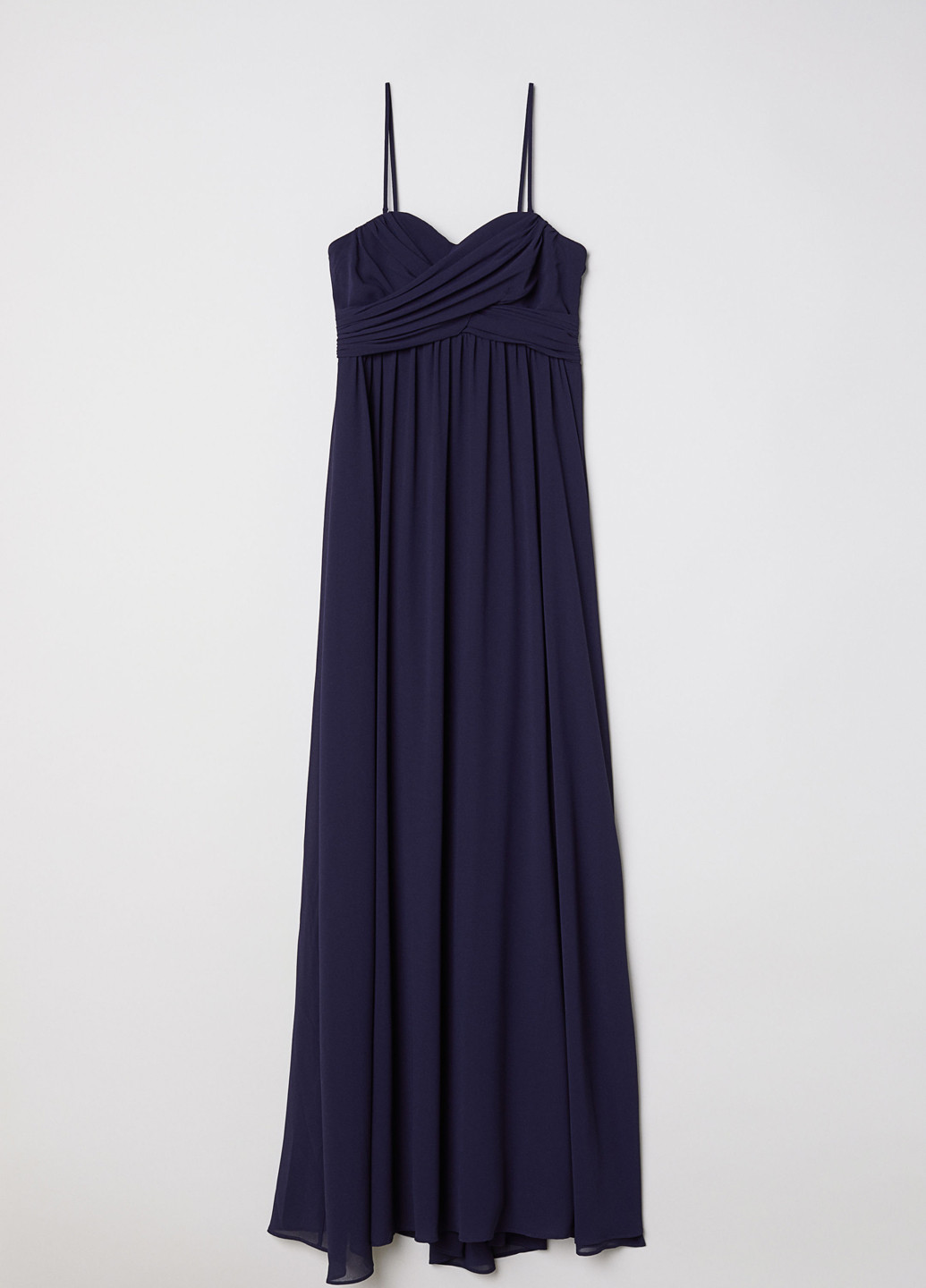 Темно-синее кэжуал платье с открытыми плечами H&M однотонное