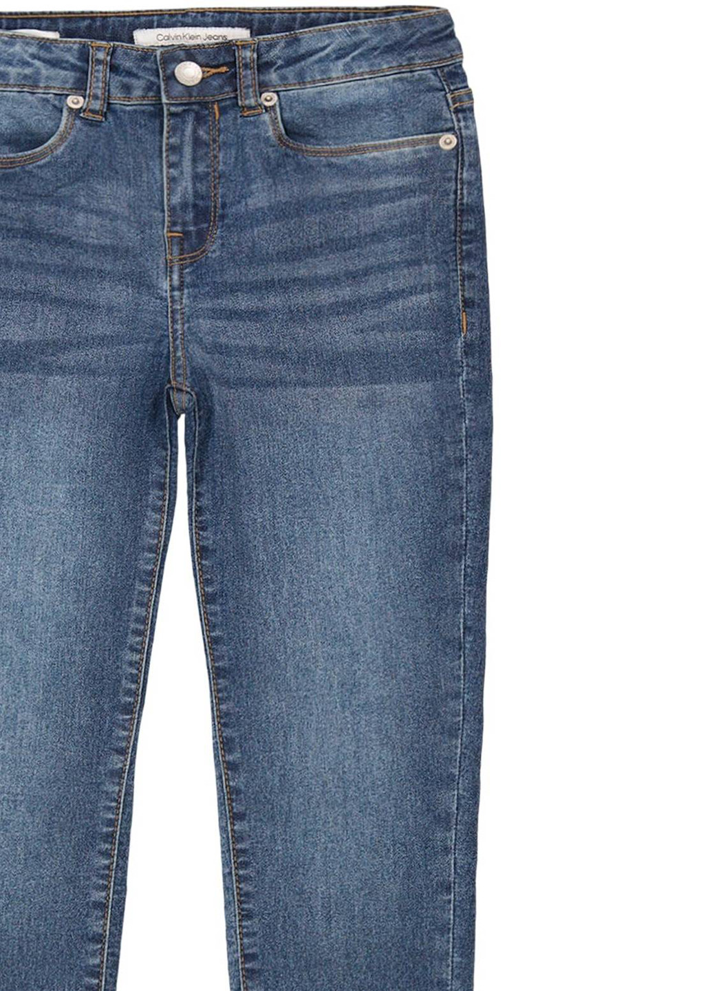 Синие демисезонные зауженные джинсы Calvin Klein