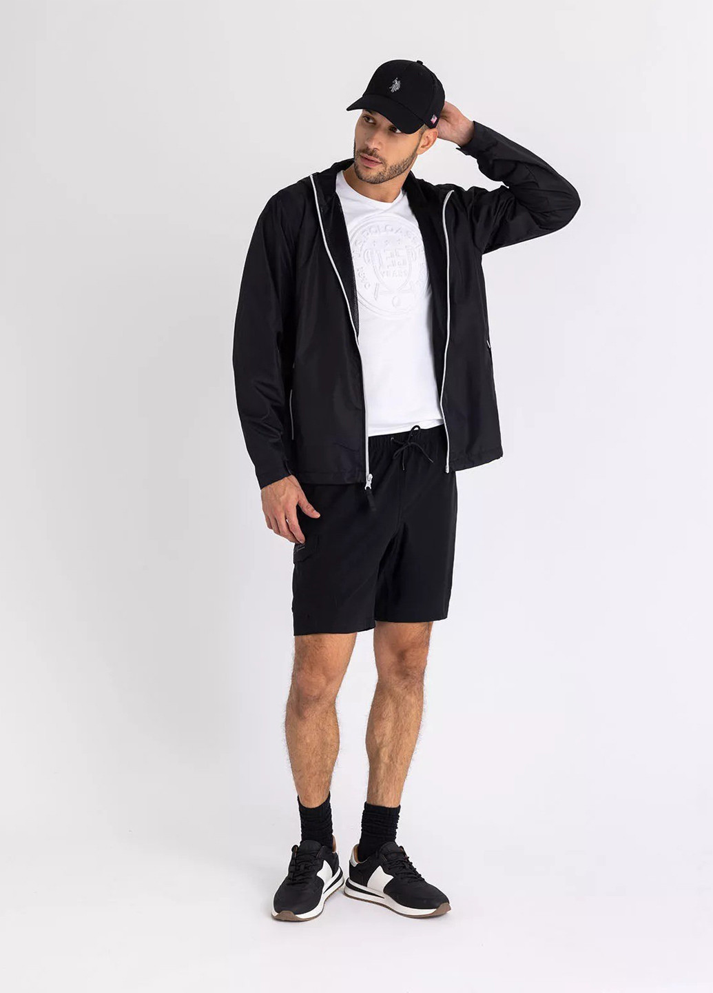 Черная демисезонная ветровка U.S. Polo Assn.