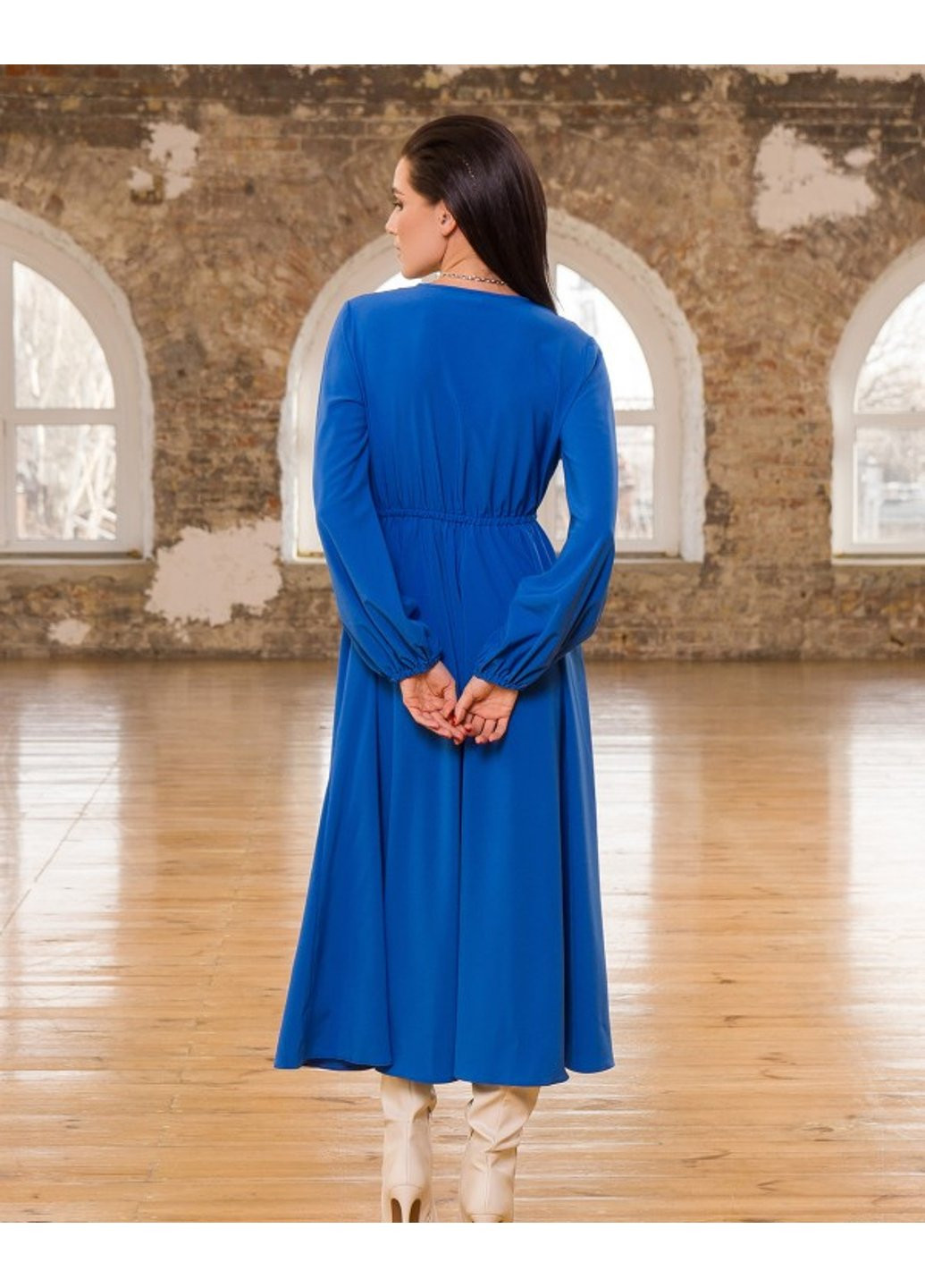 Синя повсякденний сукня 12539 s синій ISSA PLUS однотонна