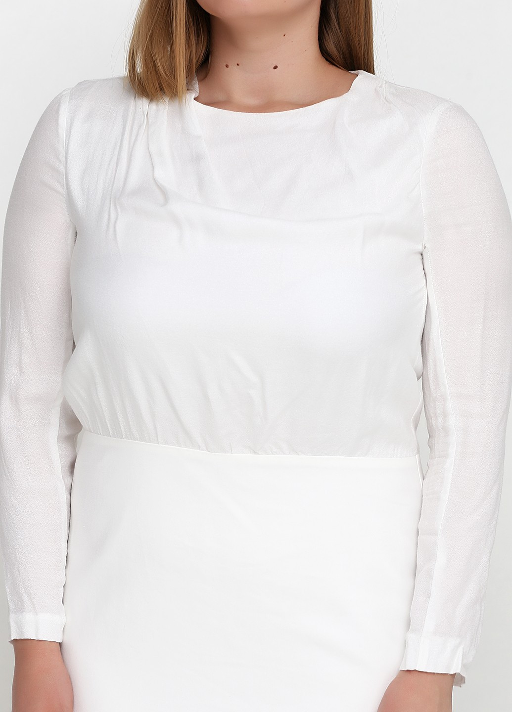 Белое кэжуал платье футляр Mango однотонное