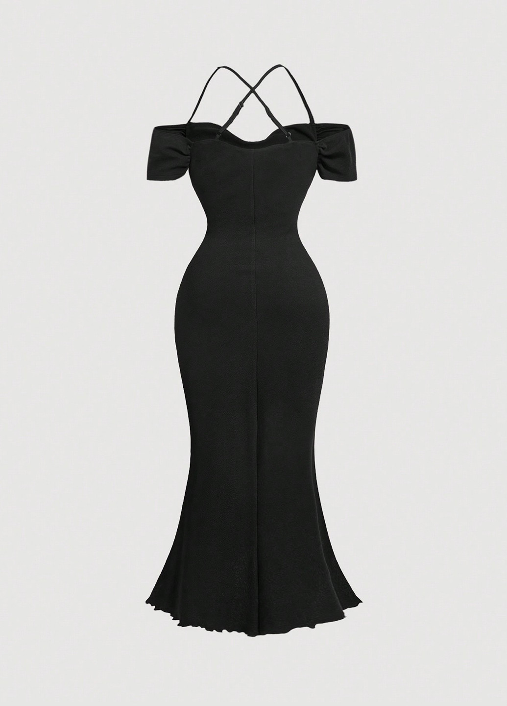 Черное вечернее, праздничный, кэжуал платье а-силуэт, футляр SHEIN однотонное