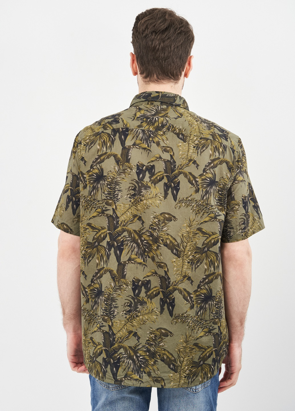 Оливковковая (хаки) кэжуал рубашка с рисунком H&M