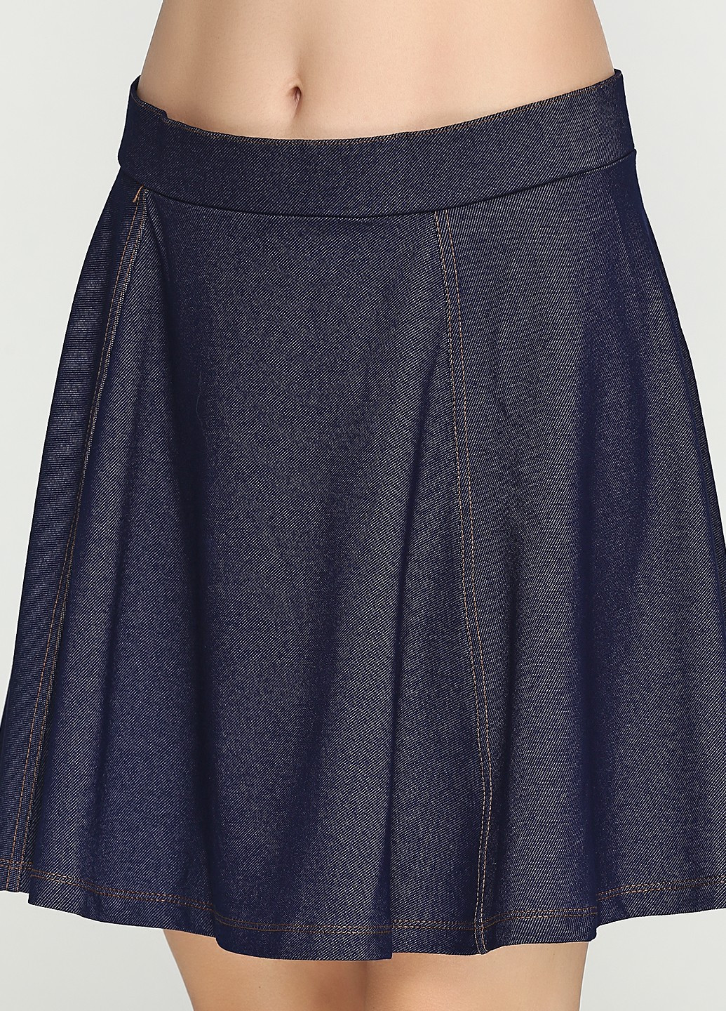Темно-синяя кэжуал юбка H&M клешированная