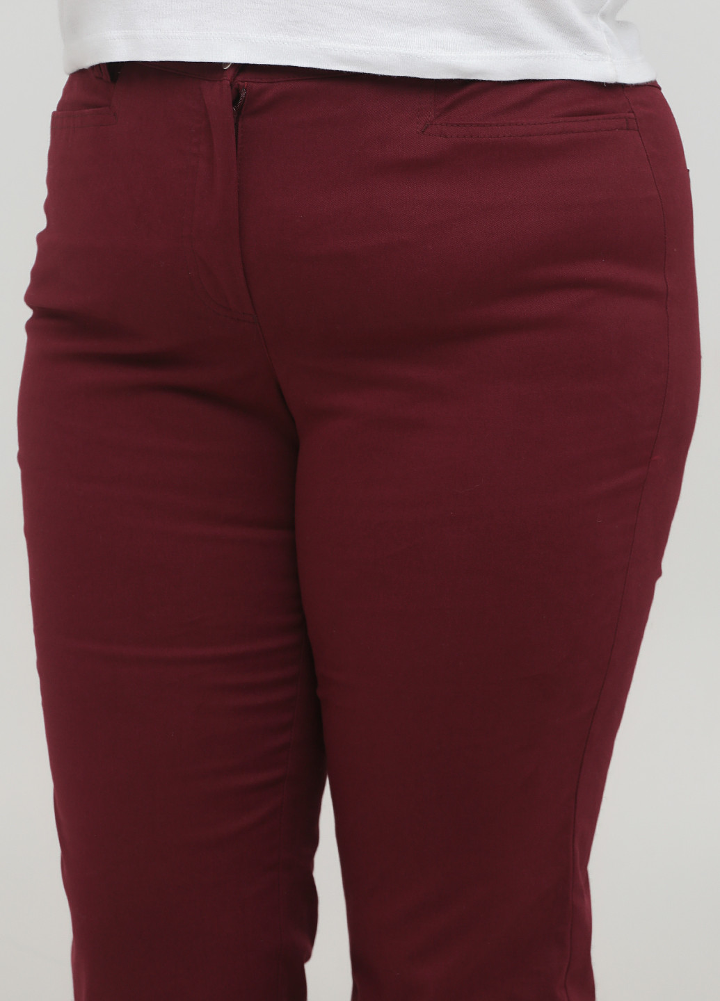 Бордовые джинсовые демисезонные прямые брюки Cosma