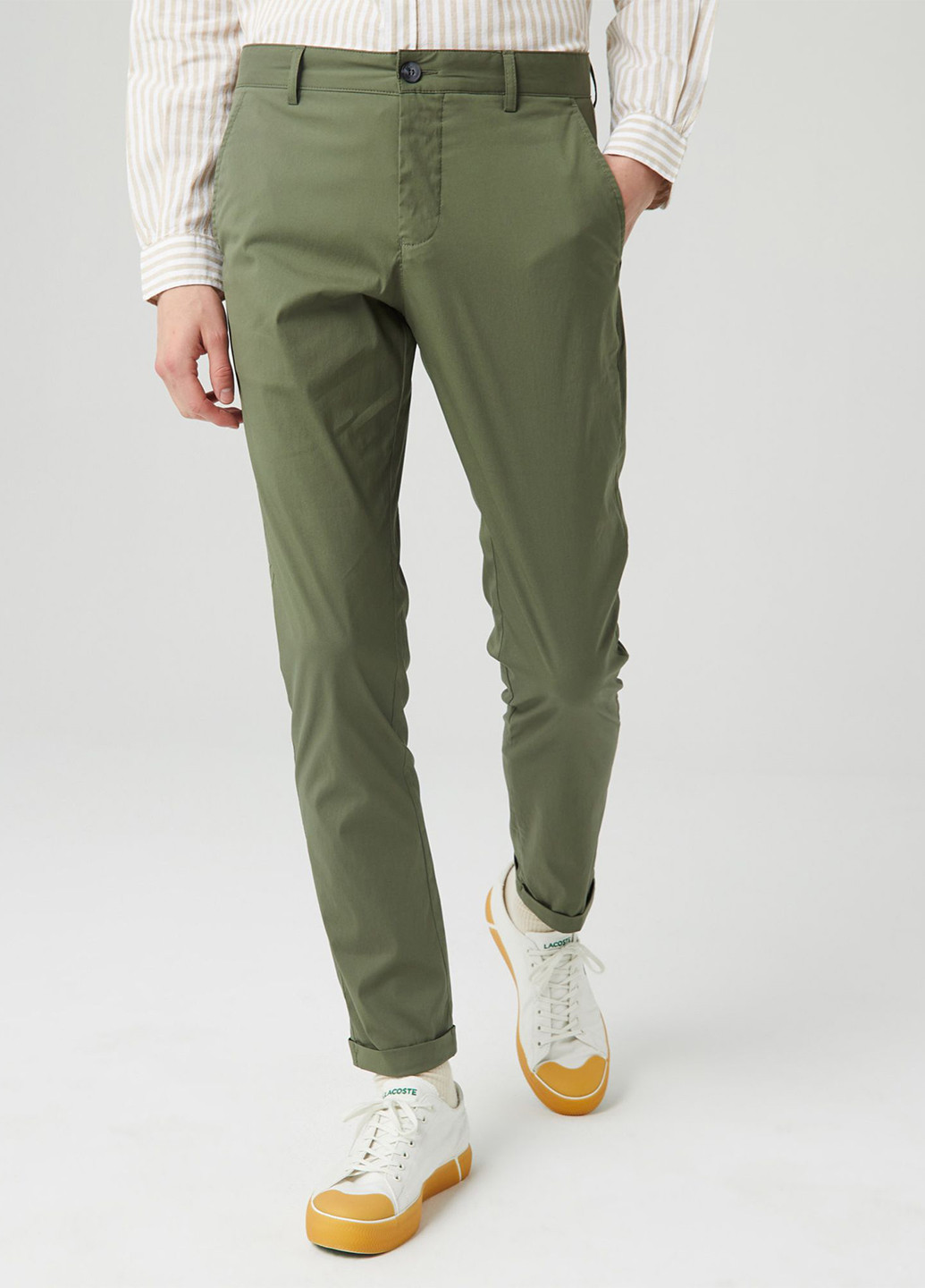 Зеленые кэжуал демисезонные чиносы брюки Lacoste