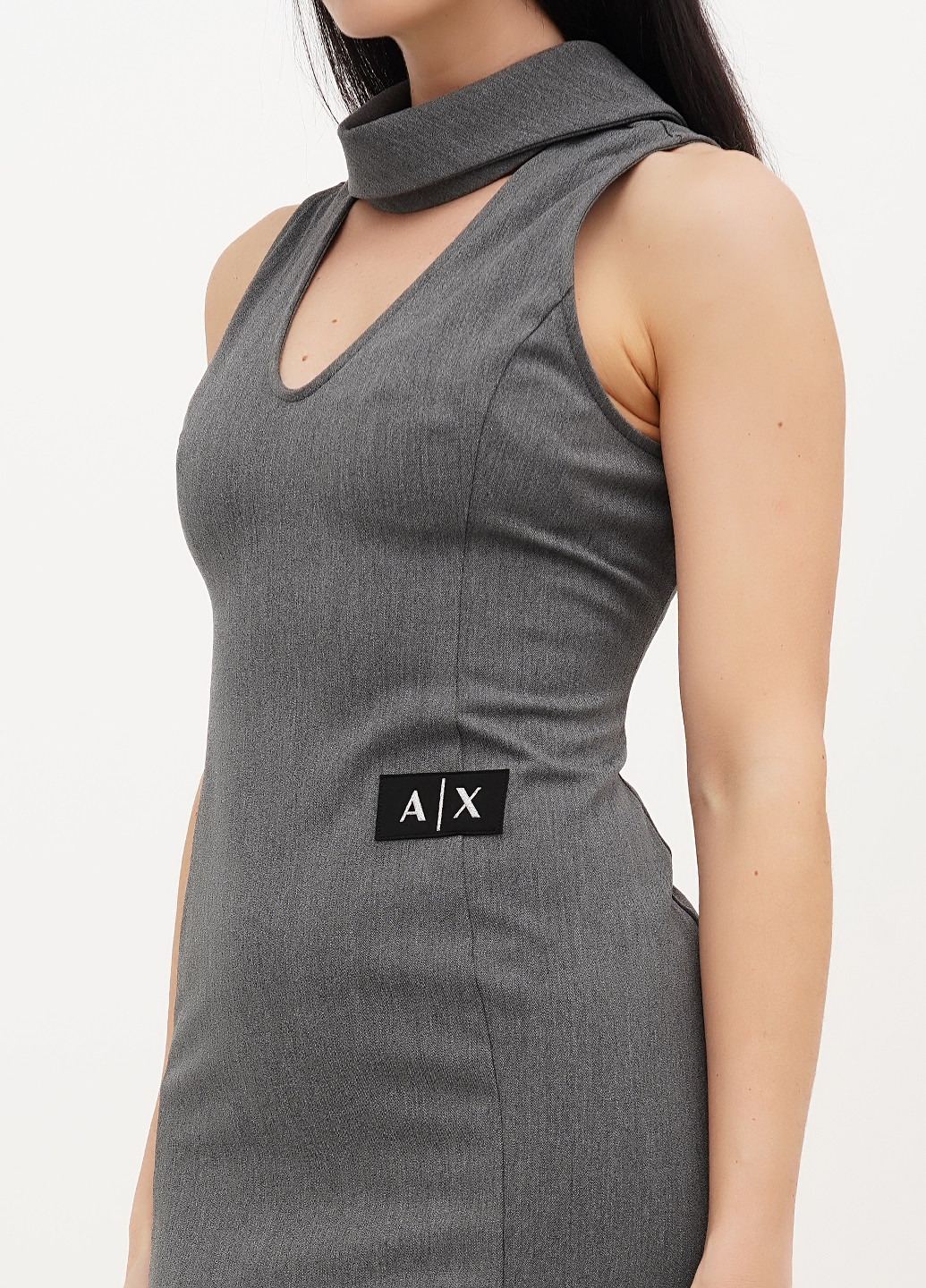 Серое кэжуал платье силуэтная Armani меланжевое
