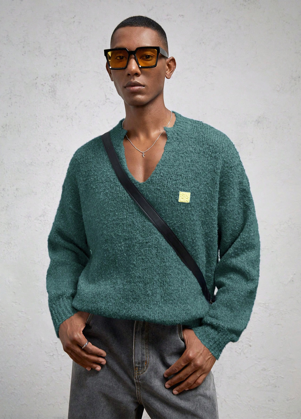 Зелений демісезонний пуловер пуловер SHEIN