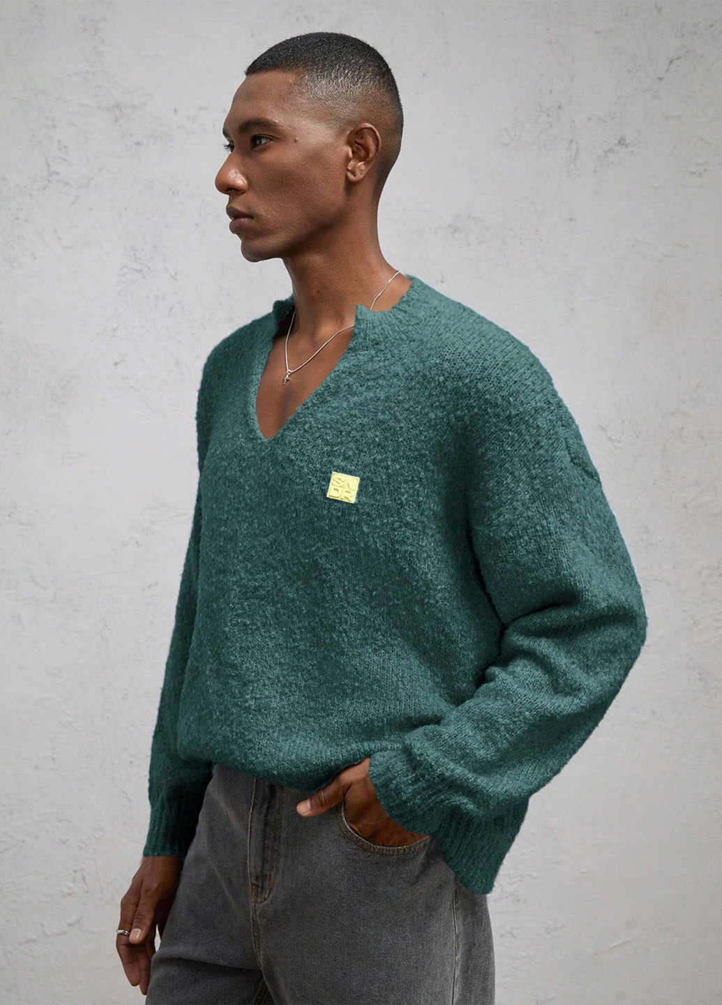 Зелений демісезонний пуловер пуловер SHEIN