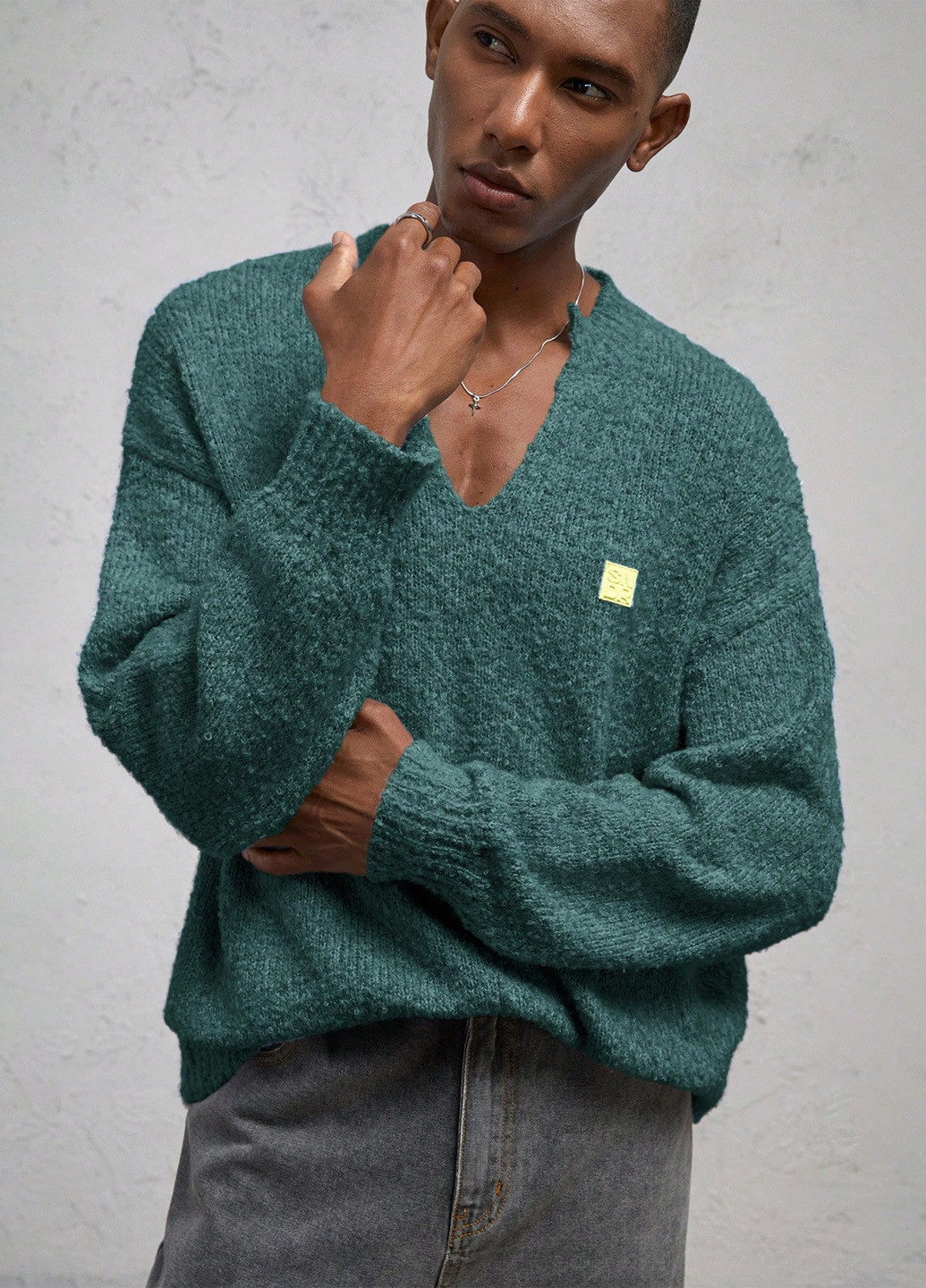 Зелений демісезонний пуловер пуловер SHEIN