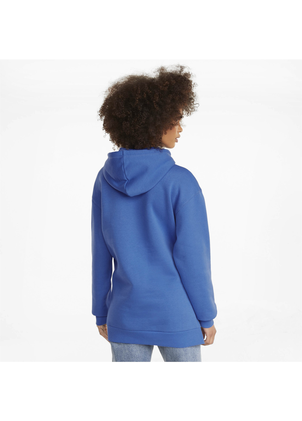 Синя спортивна толстовка power elongated women's hoodie Puma однотонна