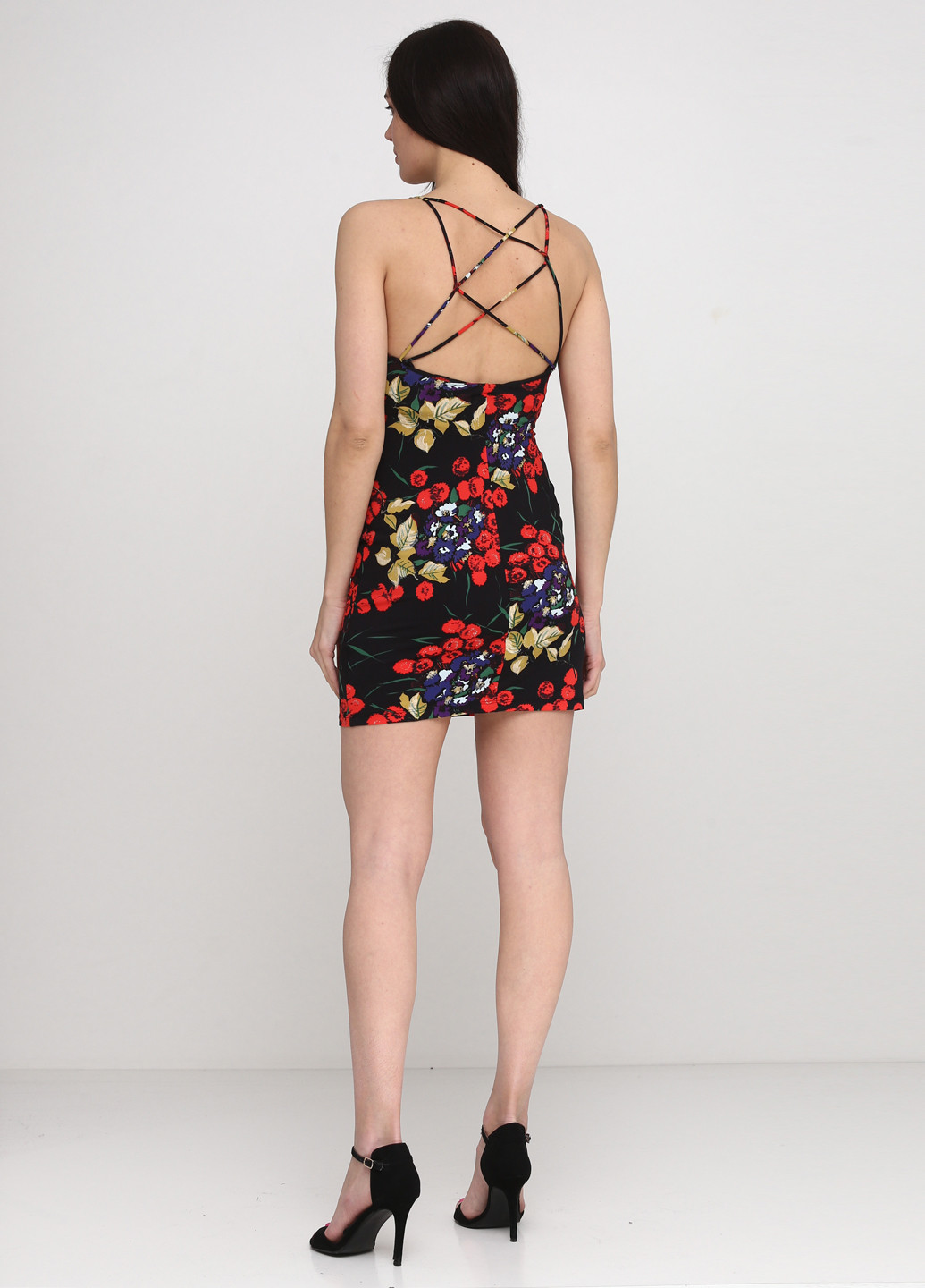 Комбинированное кэжуал платье Roberto Cavalli с цветочным принтом