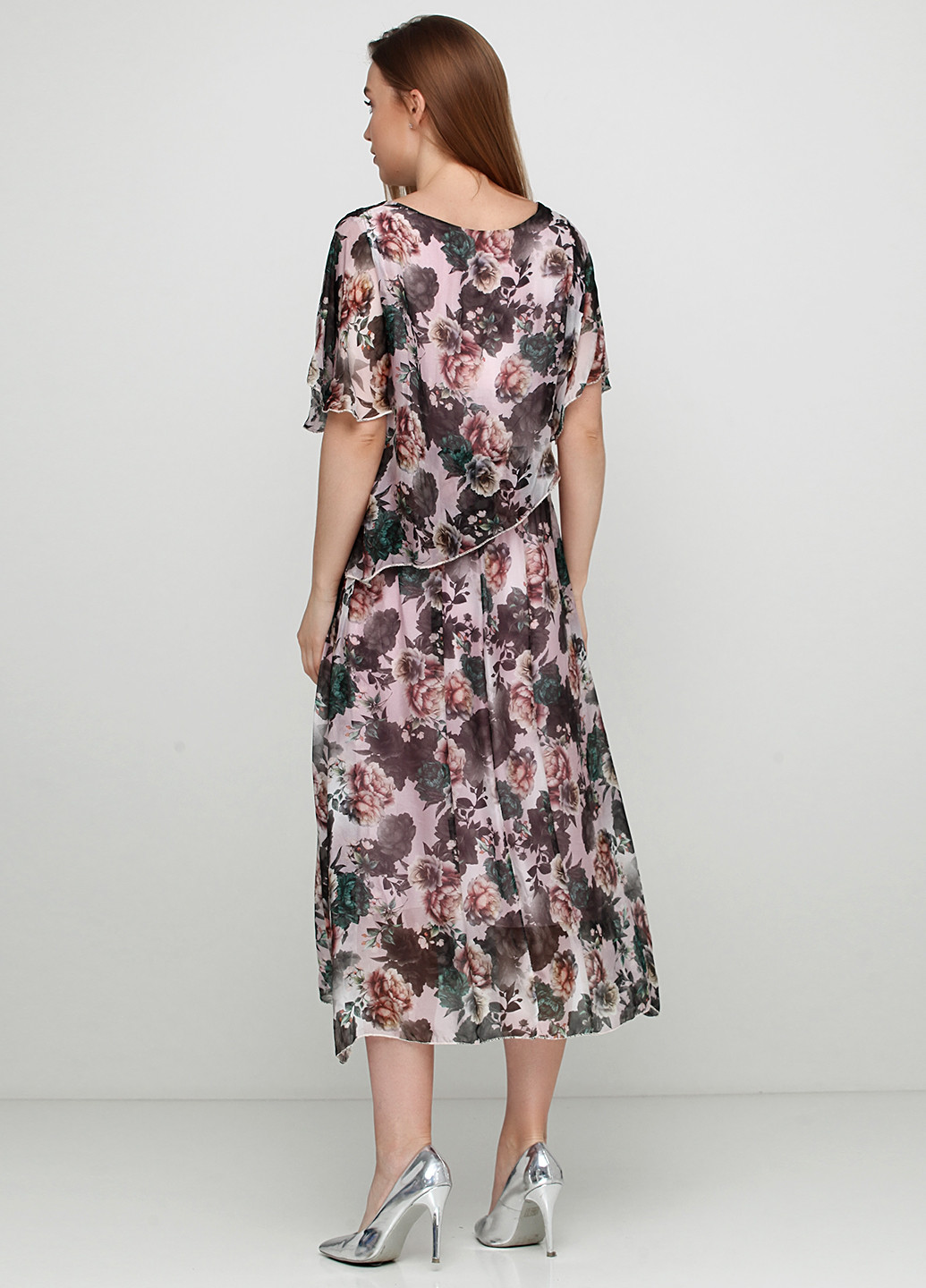 Розовое кэжуал платье оверсайз Made in Italy с цветочным принтом