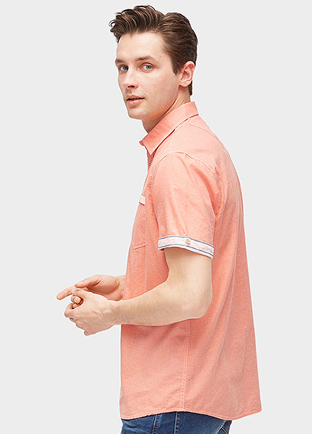 кэжуал рубашка в горошек Tom Tailor с коротким рукавом