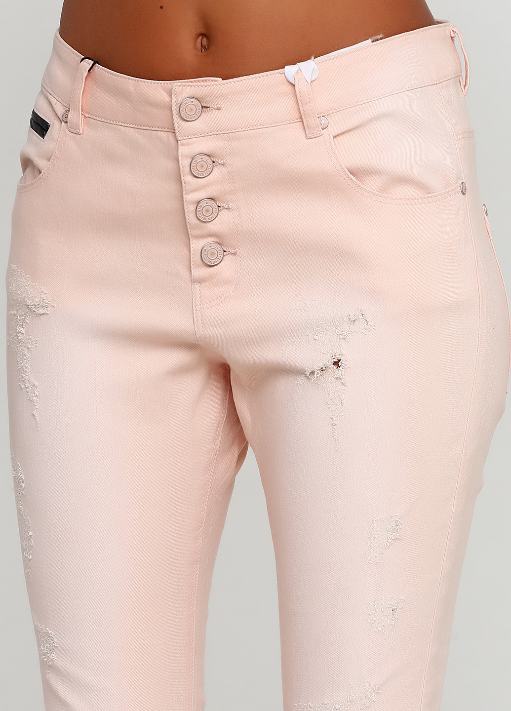 Персиковые кэжуал демисезонные зауженные брюки Vero Moda