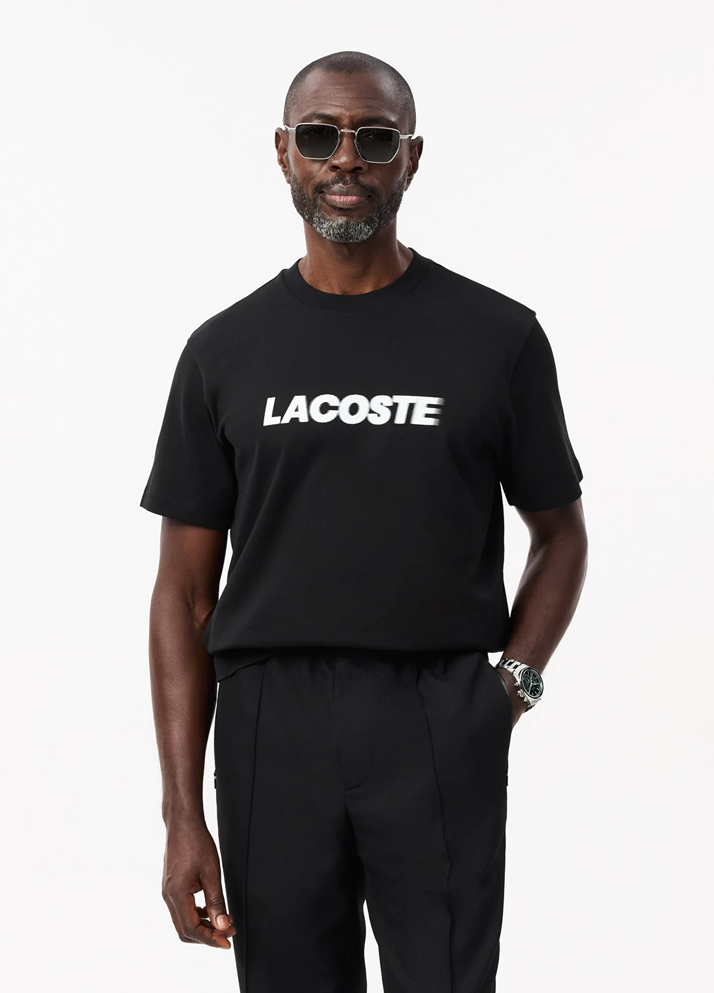 Чорна футболка Lacoste