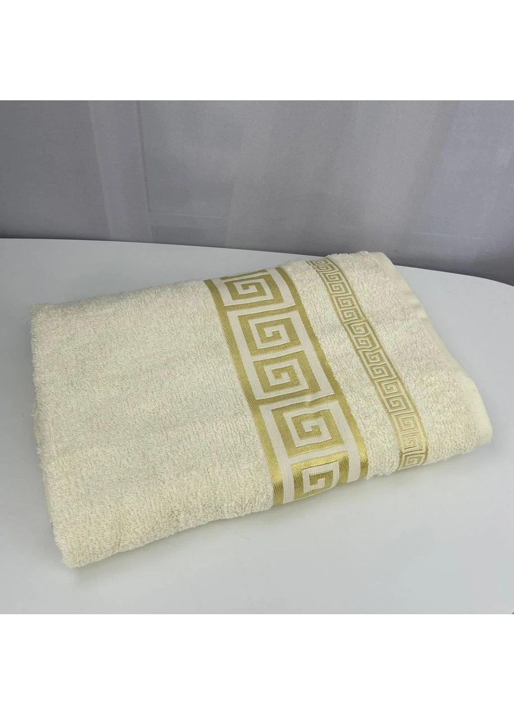 Полотенце банное махровое Febo Vip Cotton Турция 6334 молочное 70х140 см No Brand комбинированный
