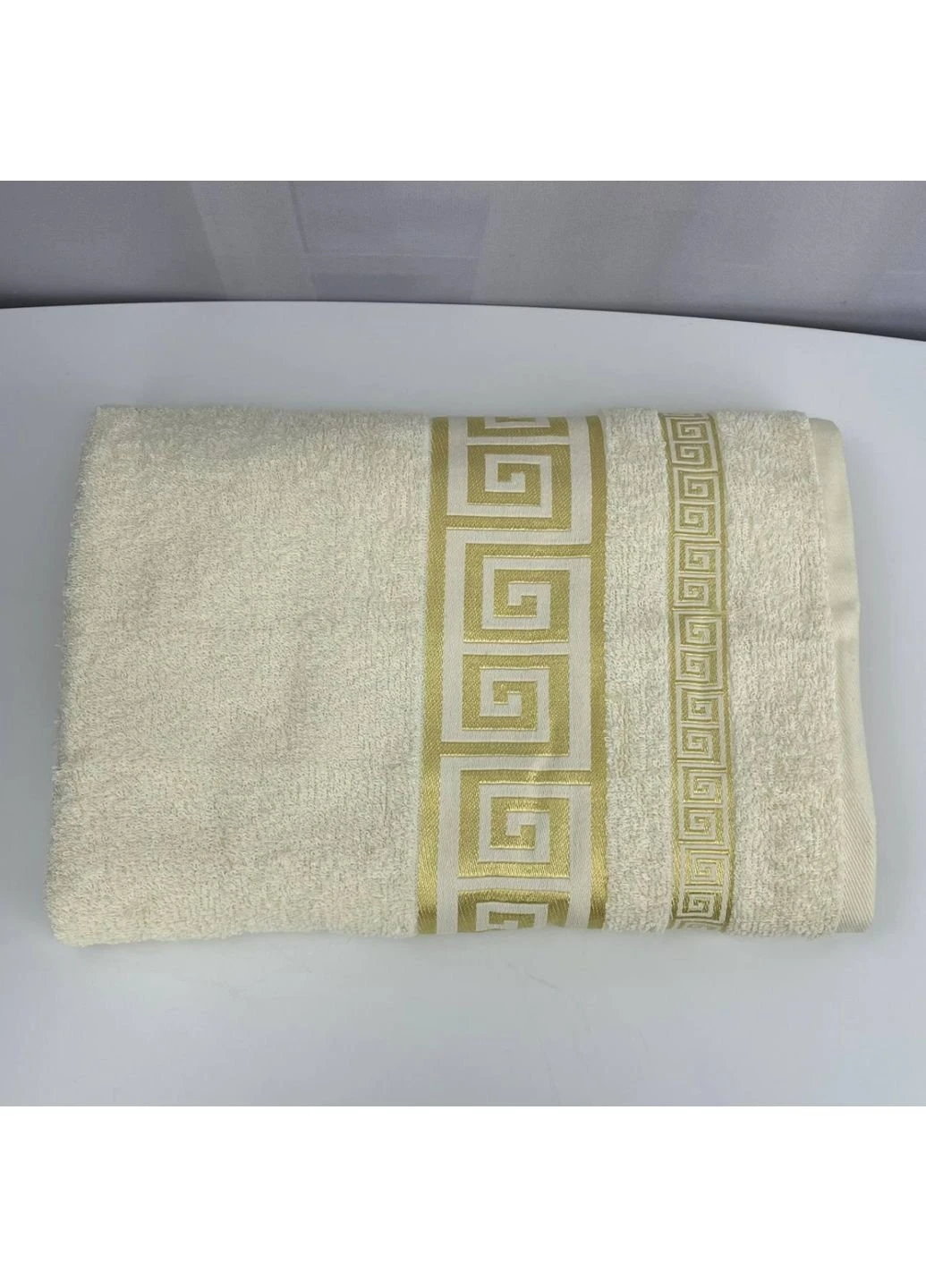 Полотенце банное махровое Febo Vip Cotton Турция 6334 молочное 70х140 см No Brand комбинированный