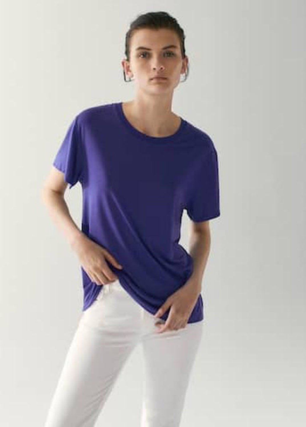 Фиолетовая летняя футболка Massimo Dutti