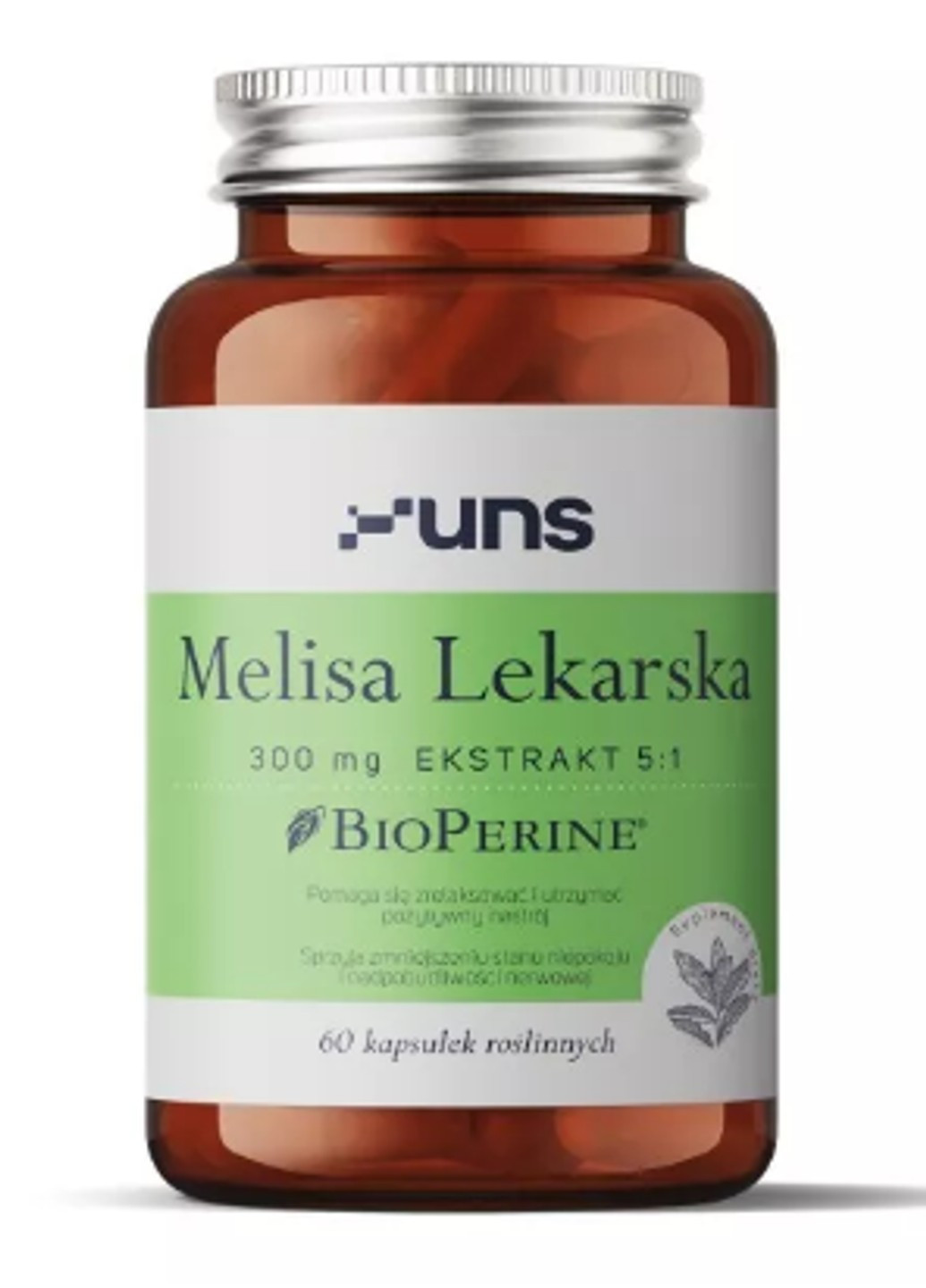 Меліса лікарська Melisa Lekarska 300mg 60 капсул Uns (255410300)