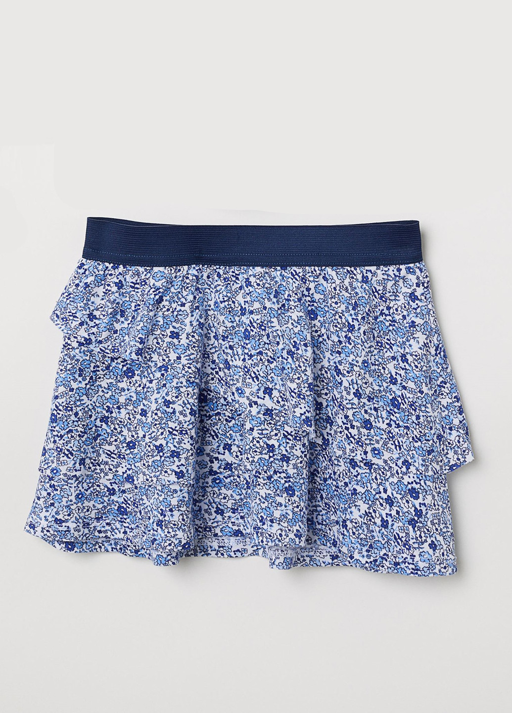 Синяя кэжуал цветочной расцветки юбка H&M клешированная