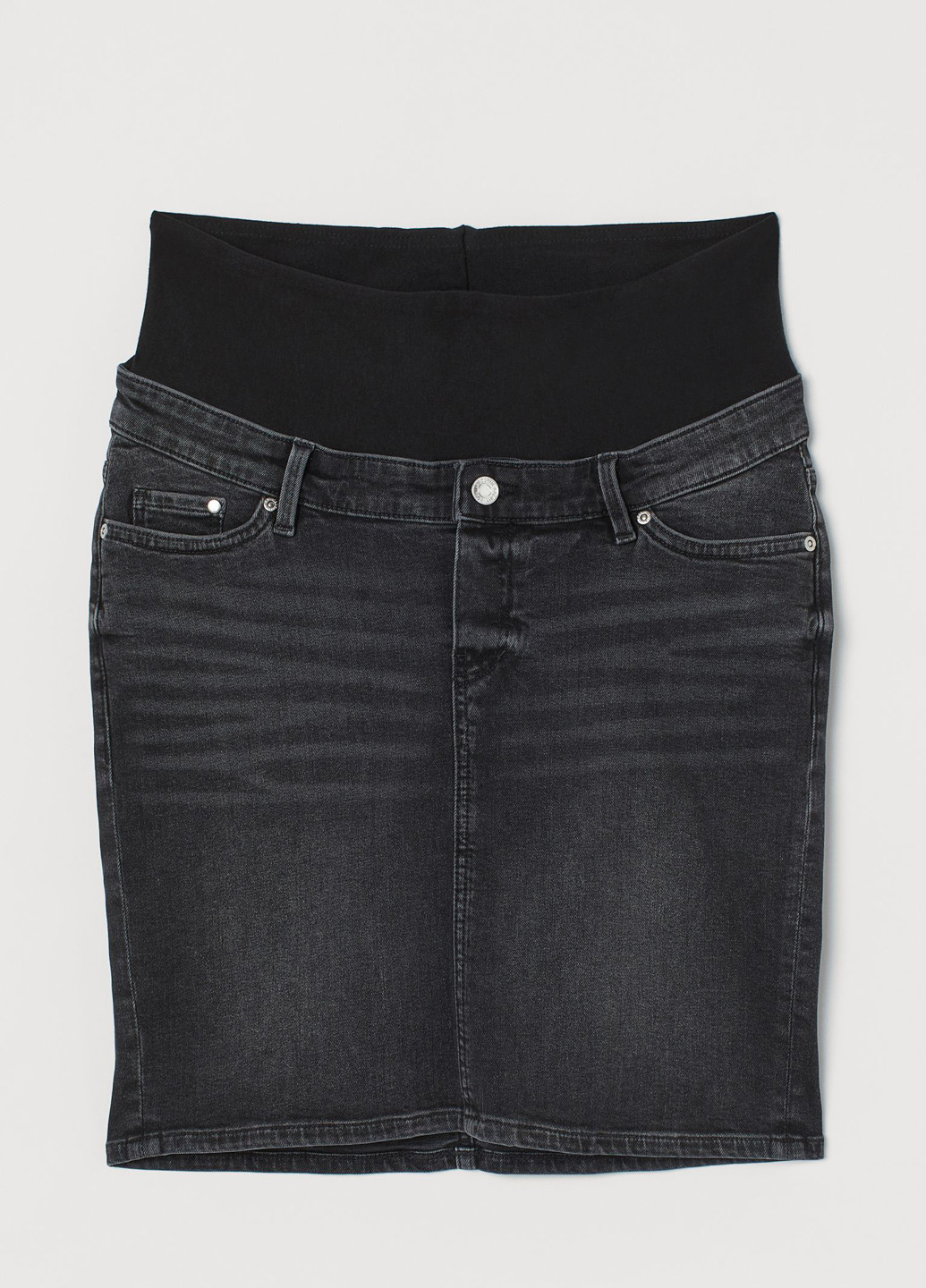 Темно-серая джинсовая однотонная юбка H&M карандаш
