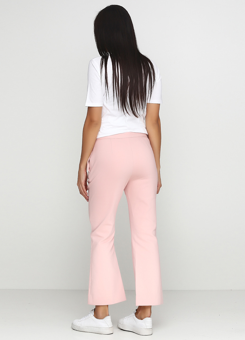Розовые кэжуал летние клеш, укороченные брюки H&M